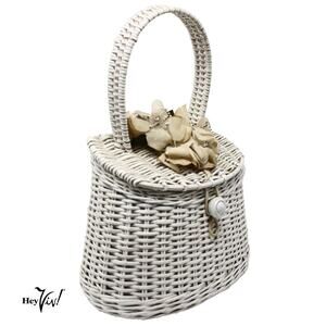 Vintage 60s It's In The Bag Ritter White Basket Purse Japan Top Handle - Hey Viv